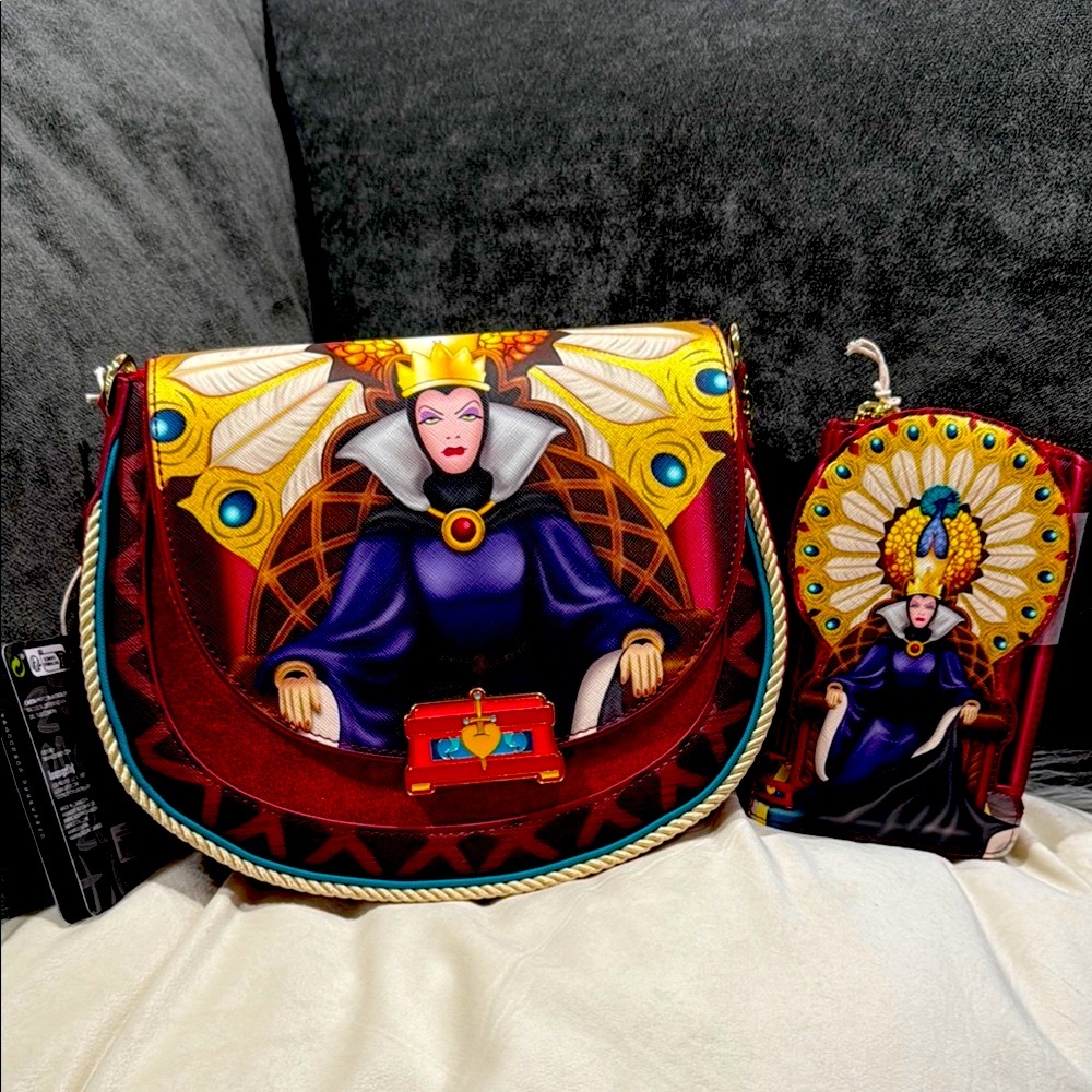Loungefly Evil Queen Crossbody Bag - Red and Black